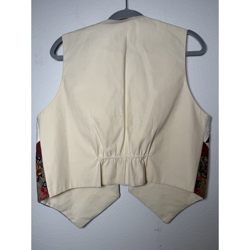 Vintage Quilted Handmade Granny Quilt Patchwork Button Vest Cottagecore - Picture 9 of 11